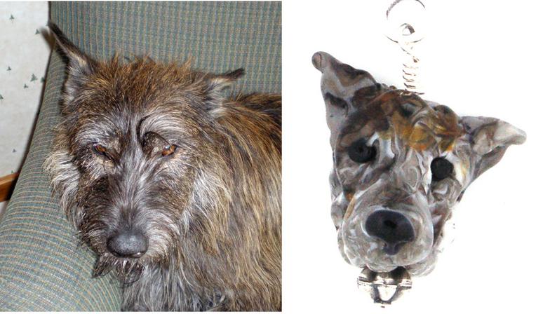 Custom pet portrait in glass